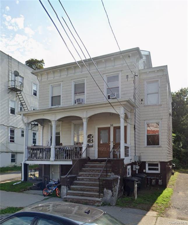 a front view of multiple houses