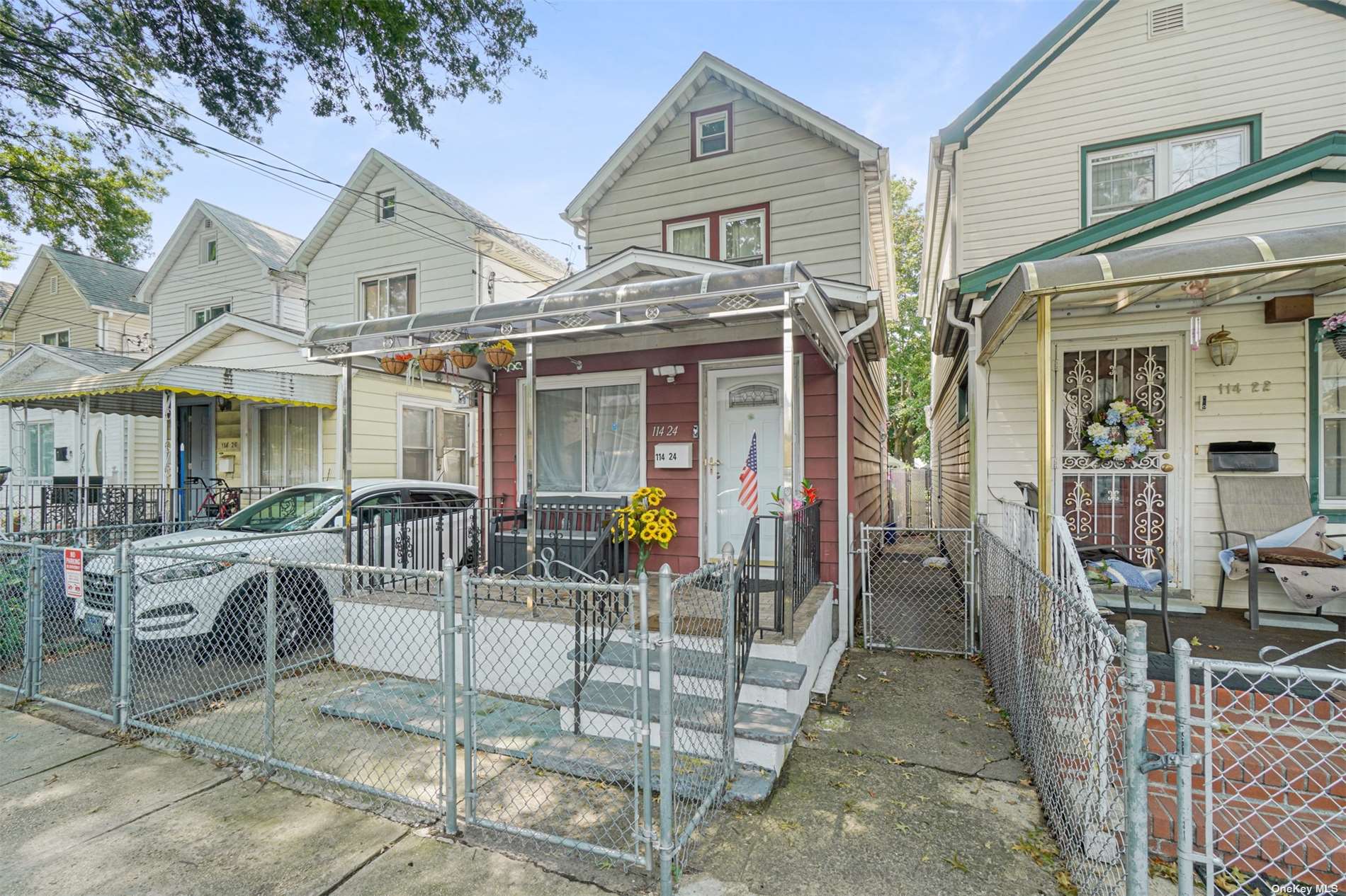 a view of a house with a patio