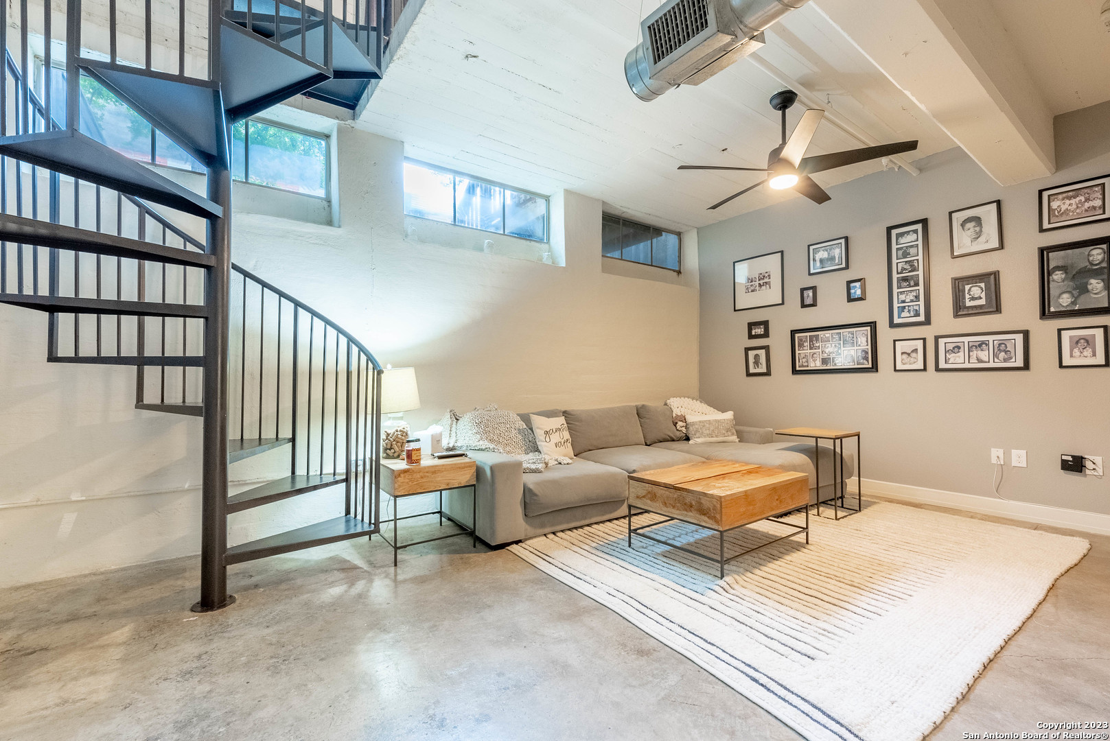 a living room with furniture