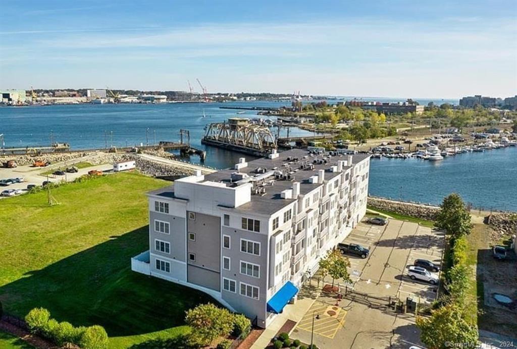 a view of a city with ocean view