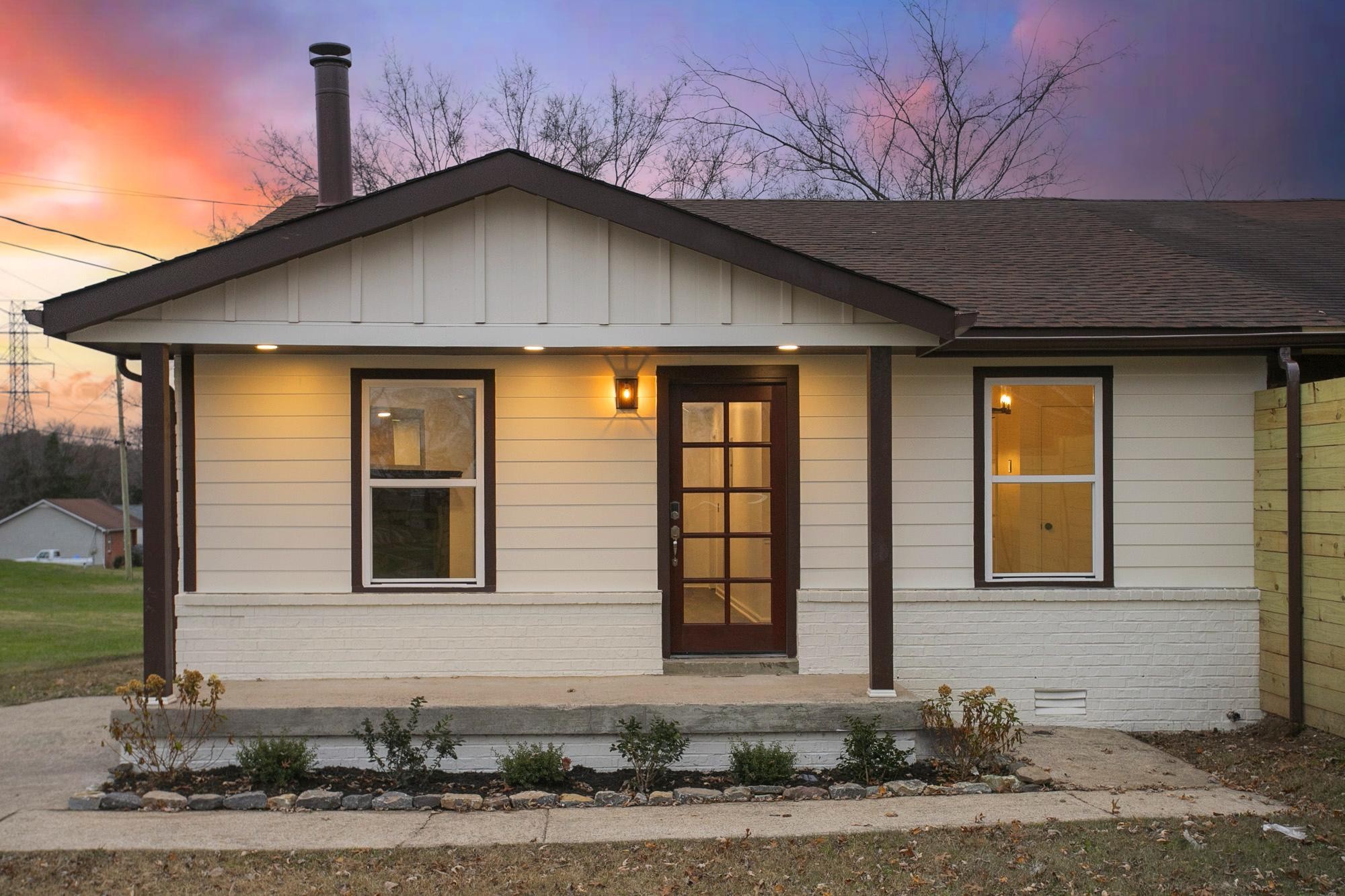 a front view of a house