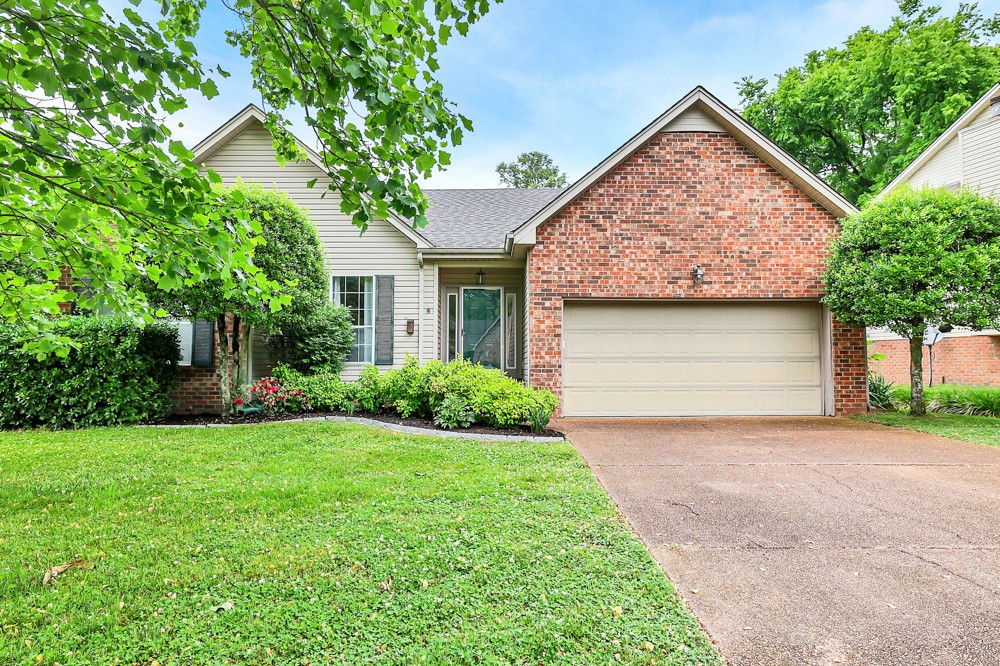 a view of outdoor space yard and garage