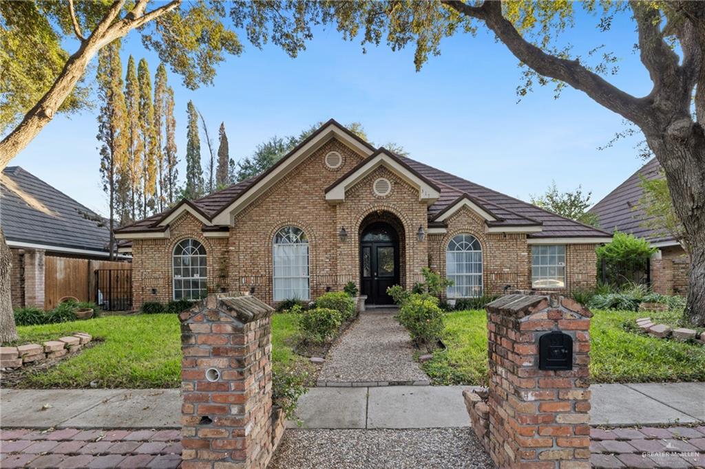 View of front of home with a front yard