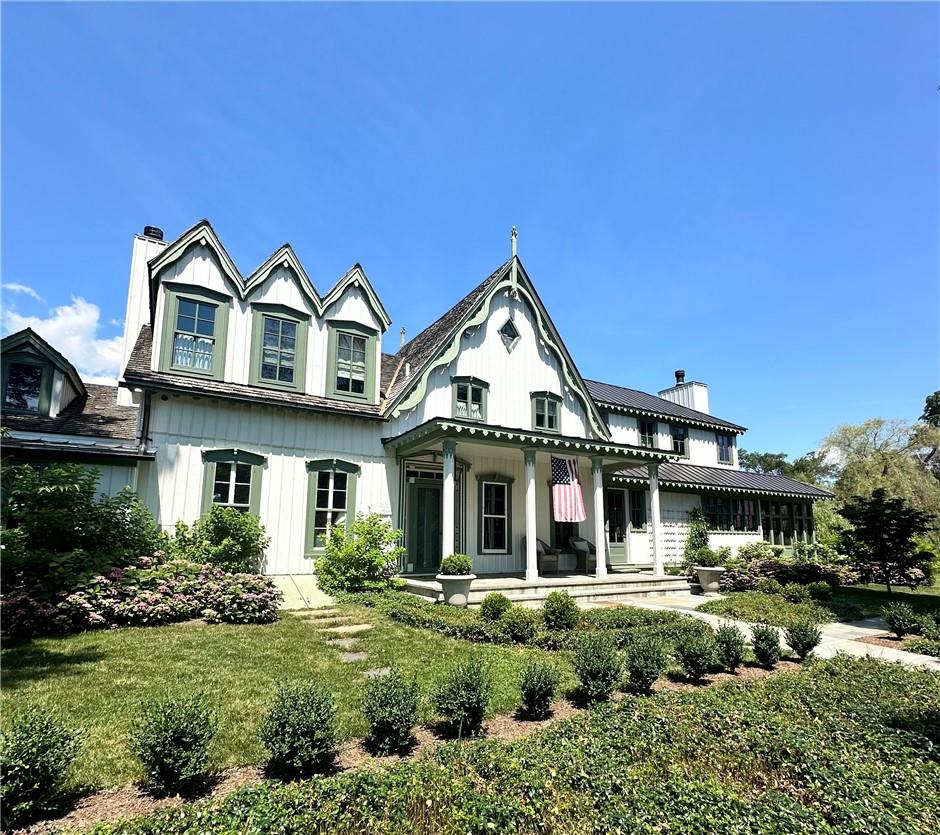 View of front of home with a front yard