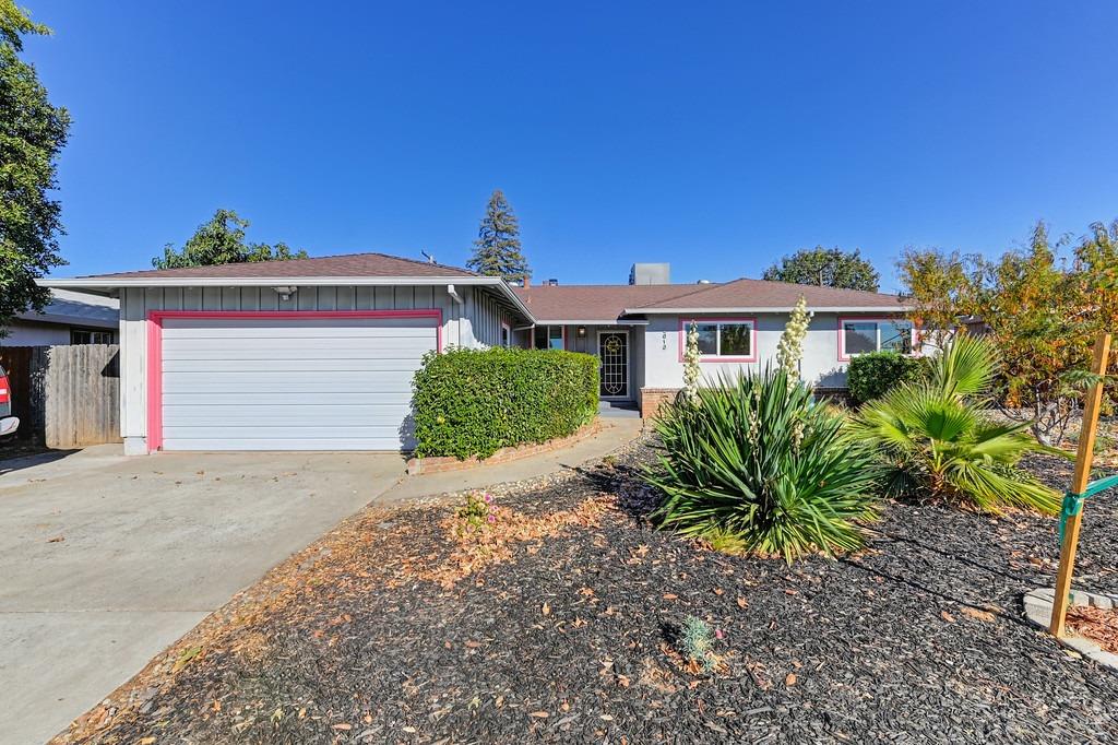 a view of a house with a yard and plants