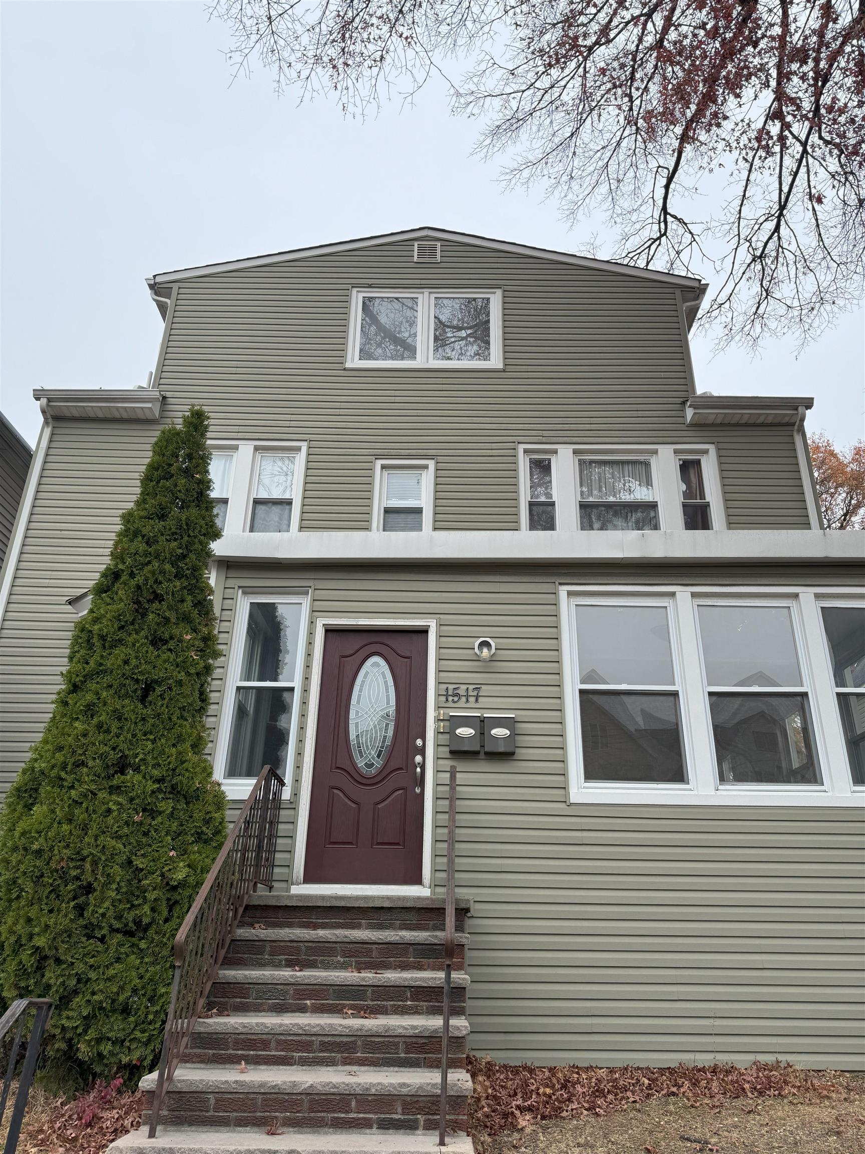 a front view of a house