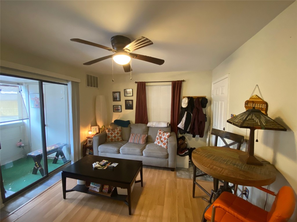 a living room with furniture