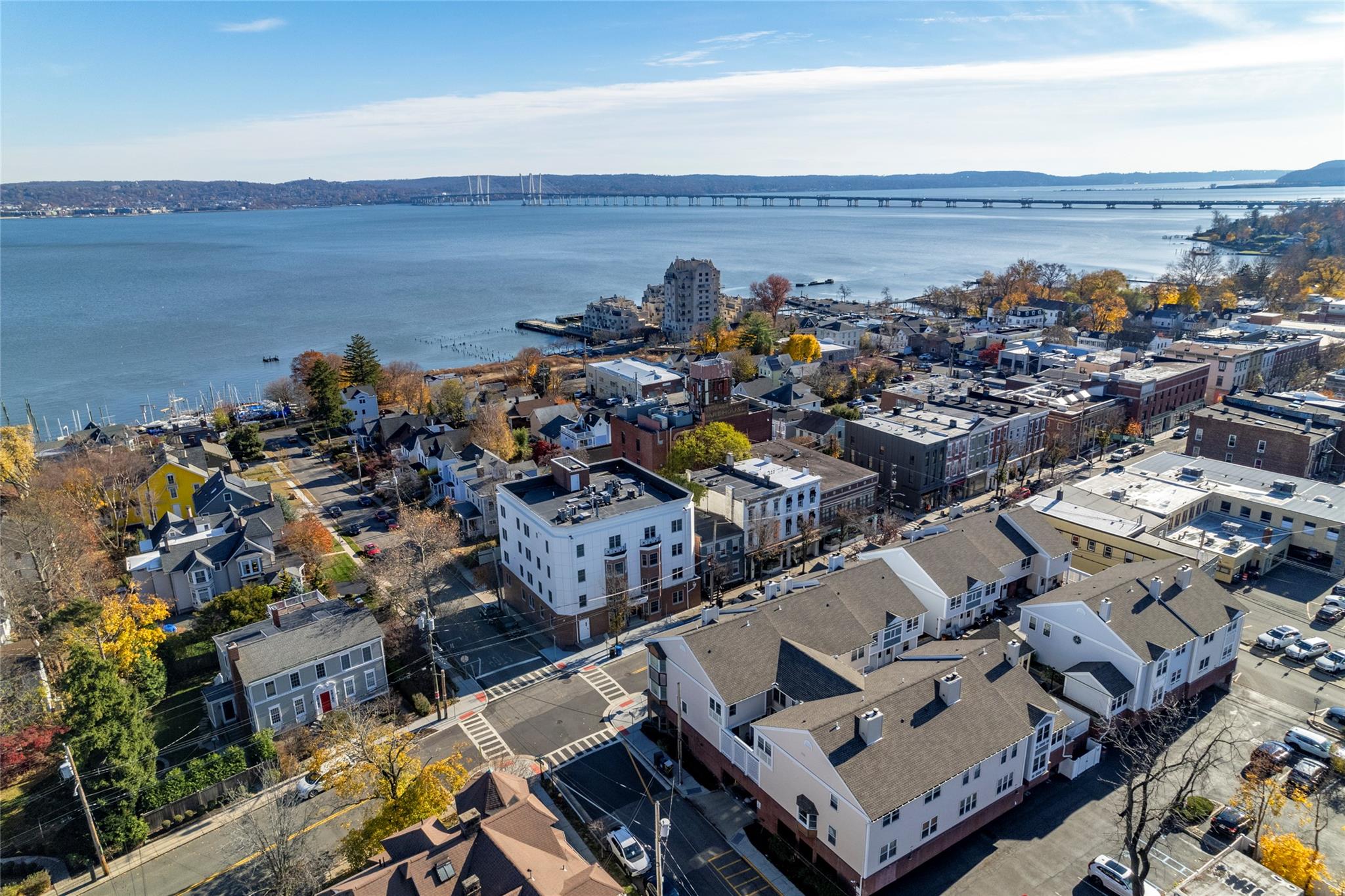 an aerial view of multiple house