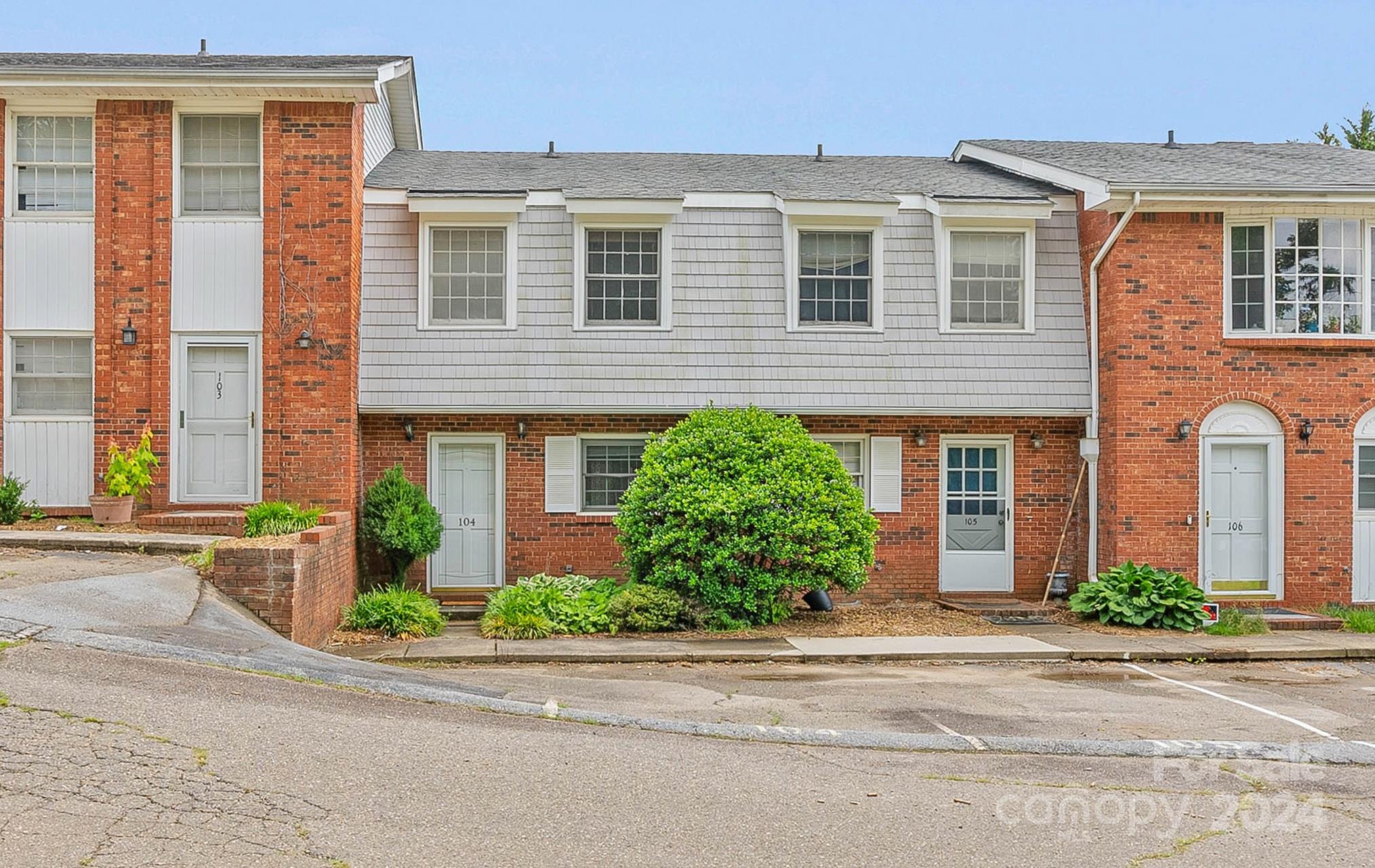 front view of a brick house