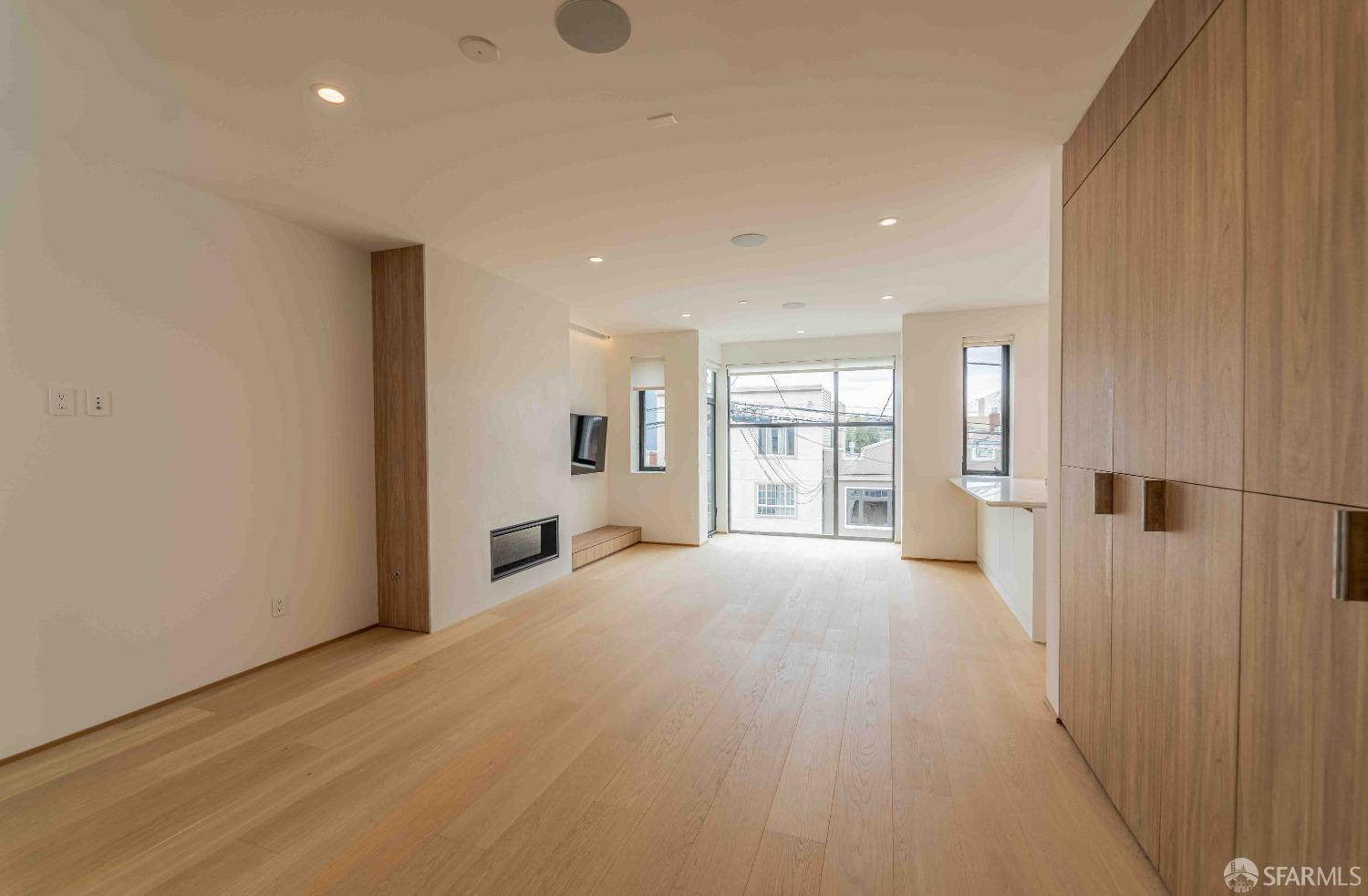 a view of a livingroom with a staircase