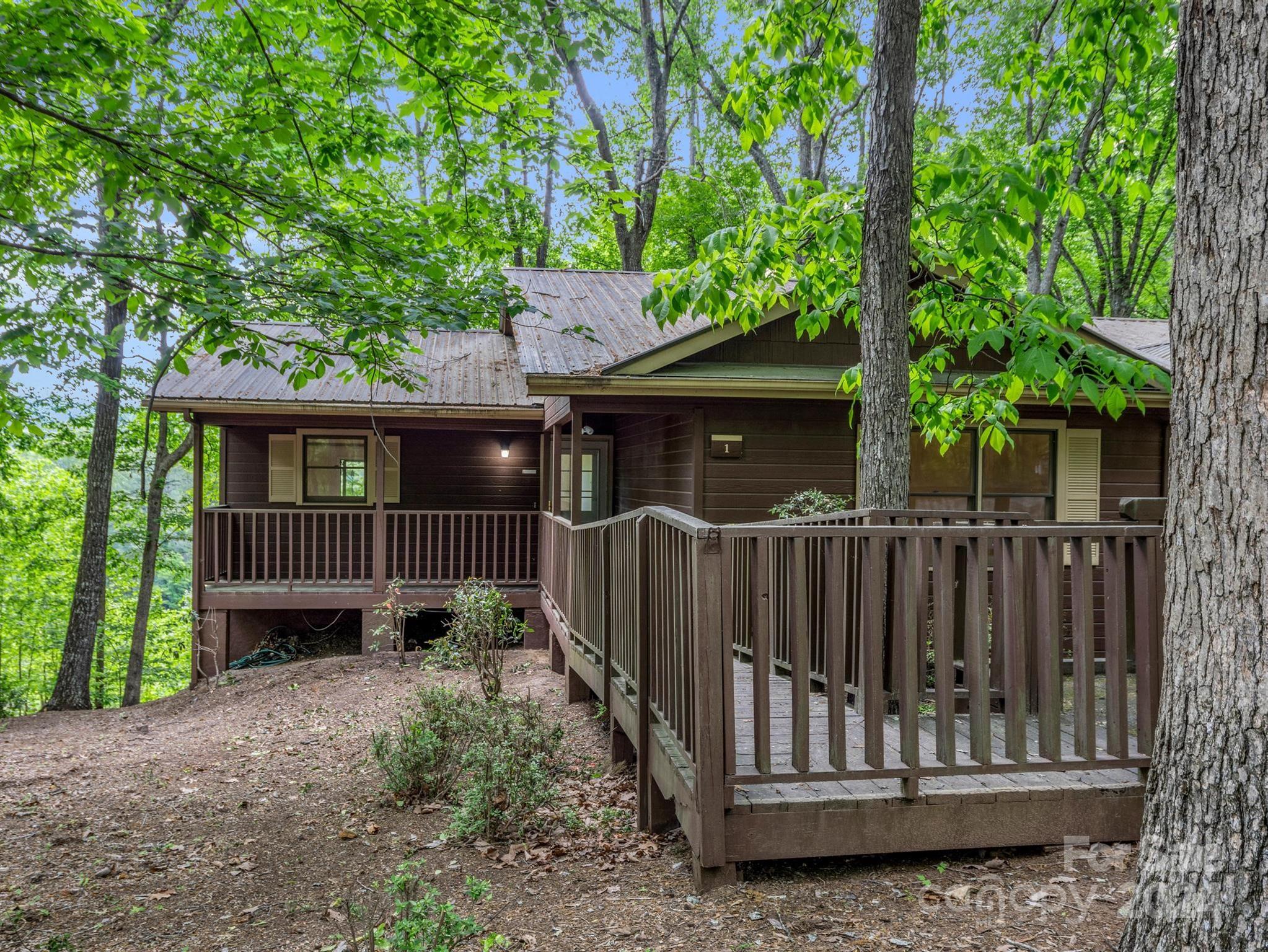 a view of a house with a small yard and a large tree