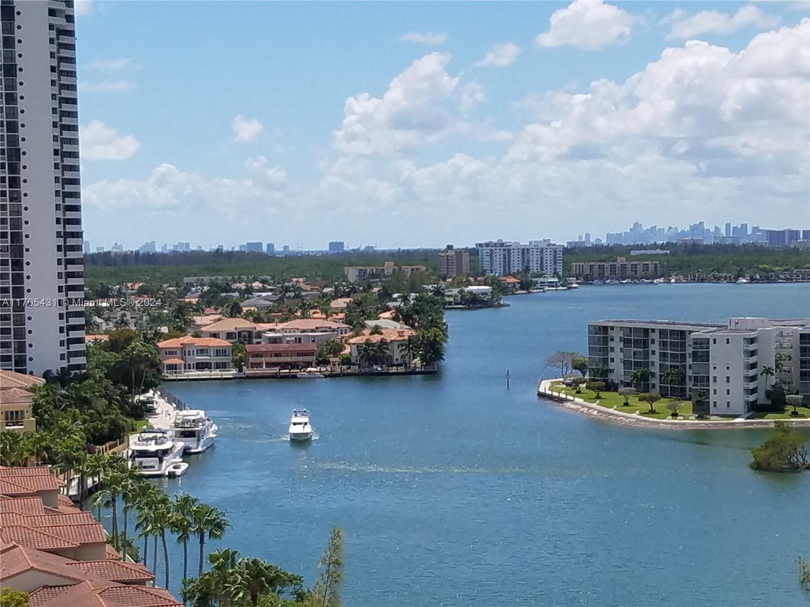 a view of a lake with a nearby beach