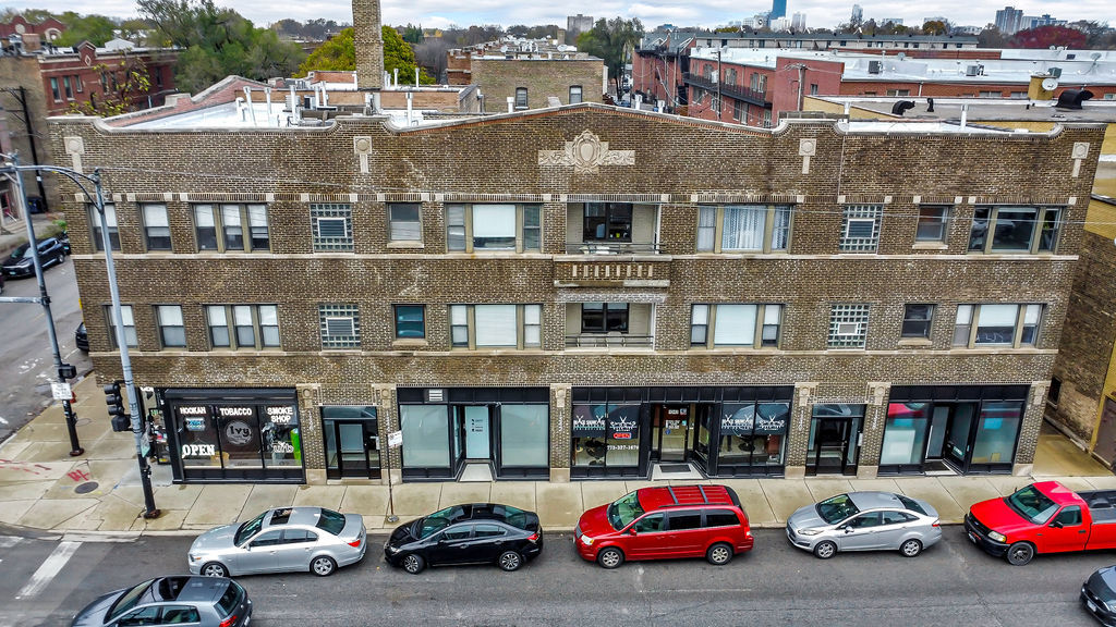 a car parked in front of a building