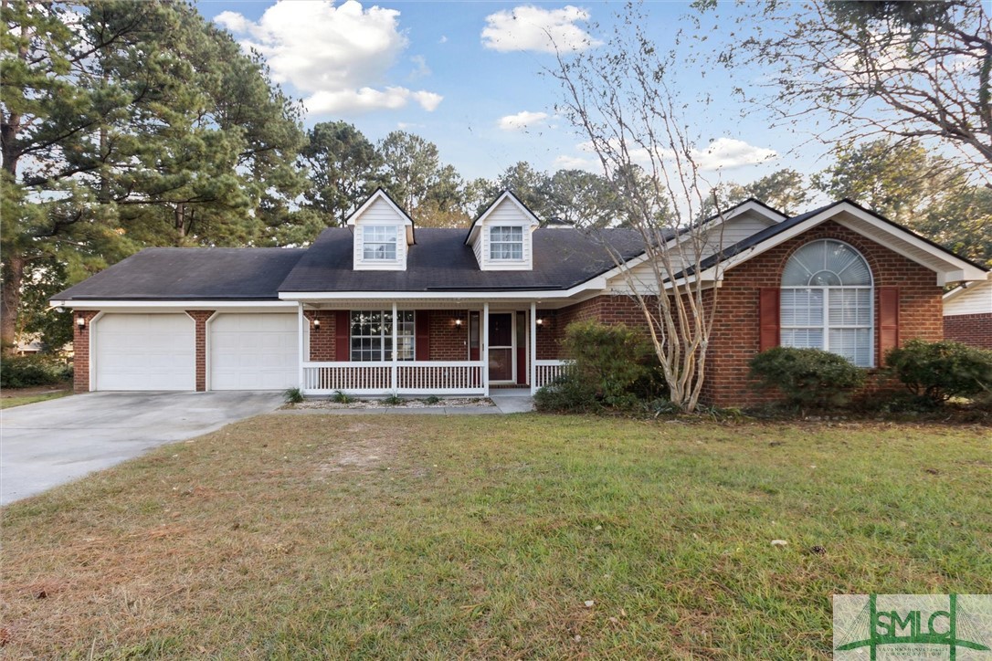 Front exterior with double car garage