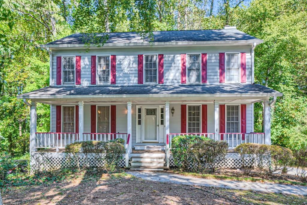 front view of a house with a porch