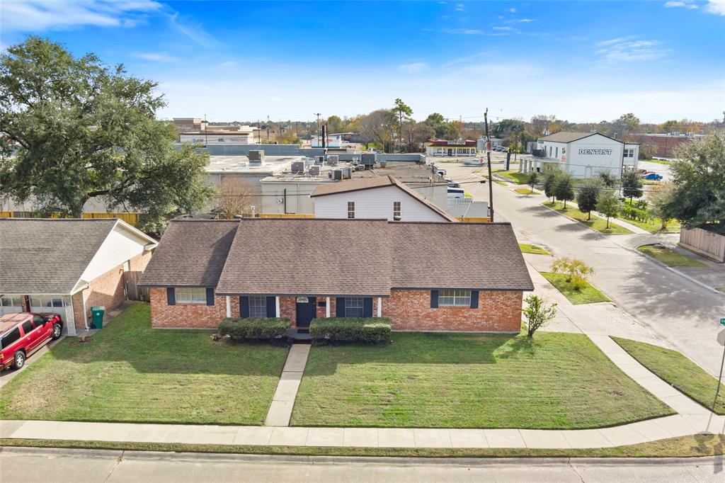 an aerial view of a house