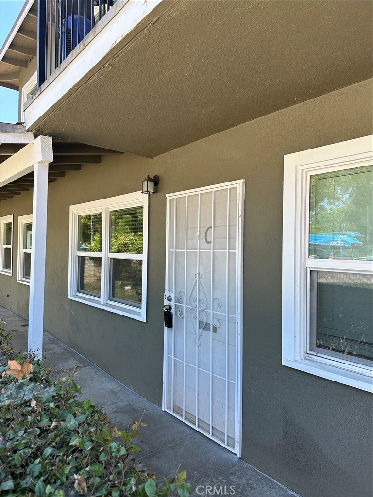 a view of front door of house