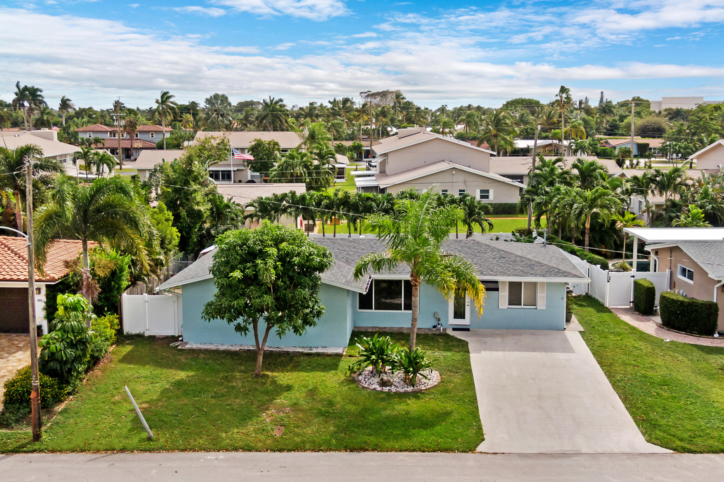 an aerial view of multiple house