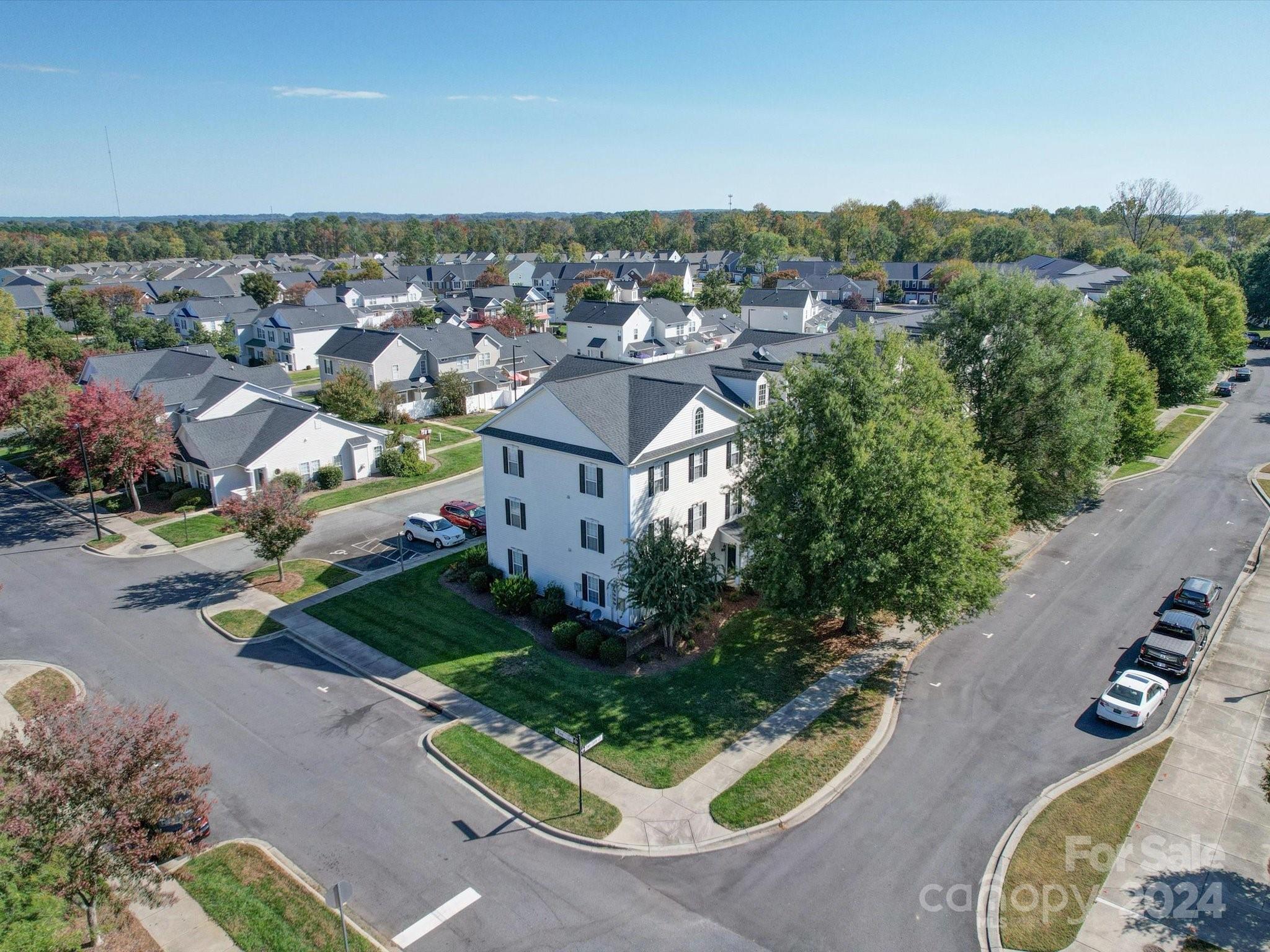 an aerial view of multiple house