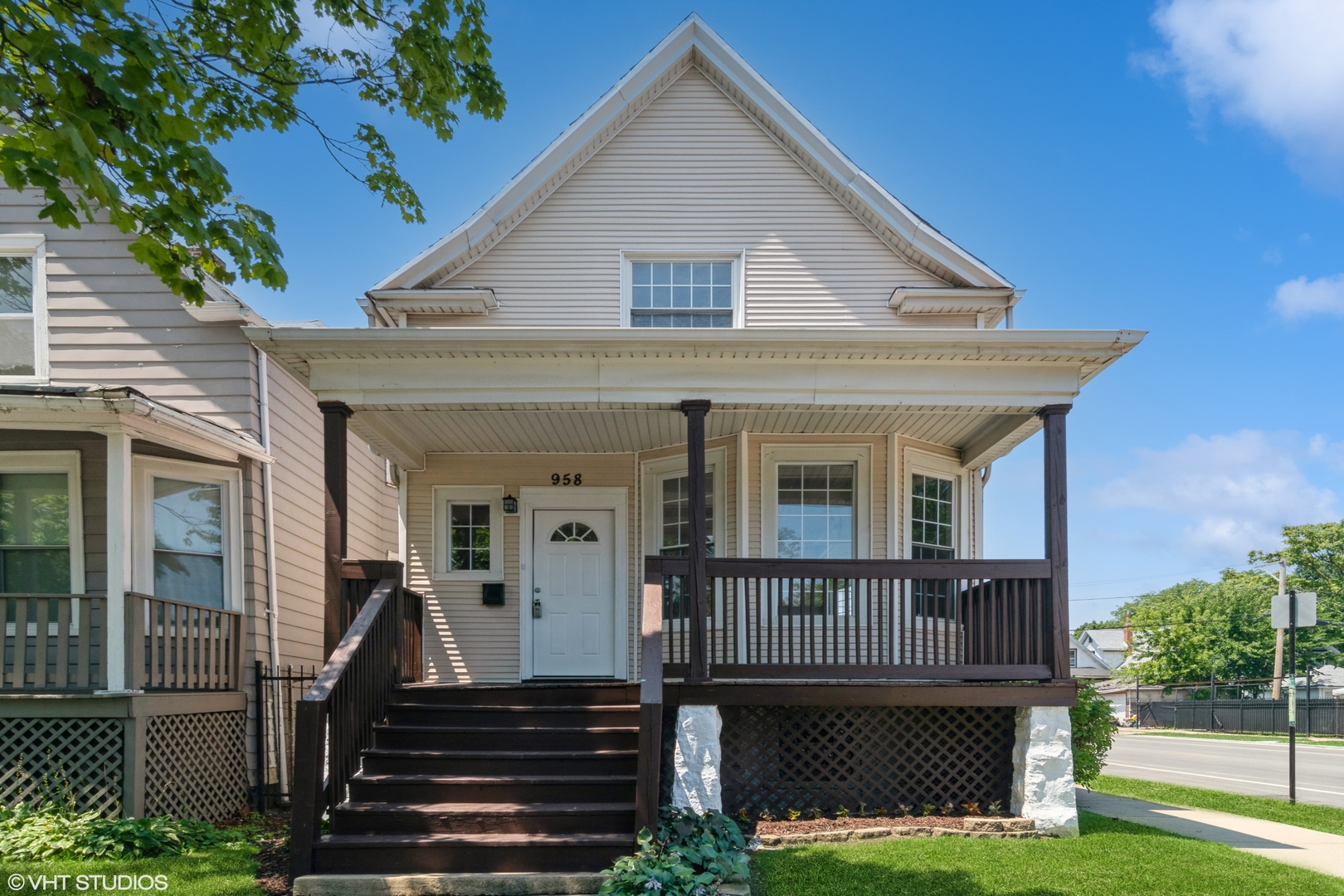 front view of a house with a yard