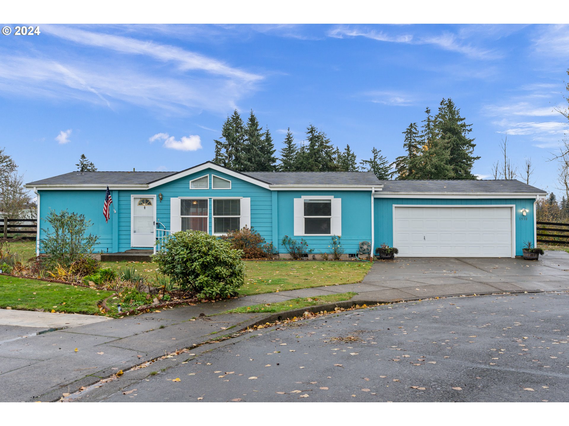 a view of a yard in front of a house with a yard