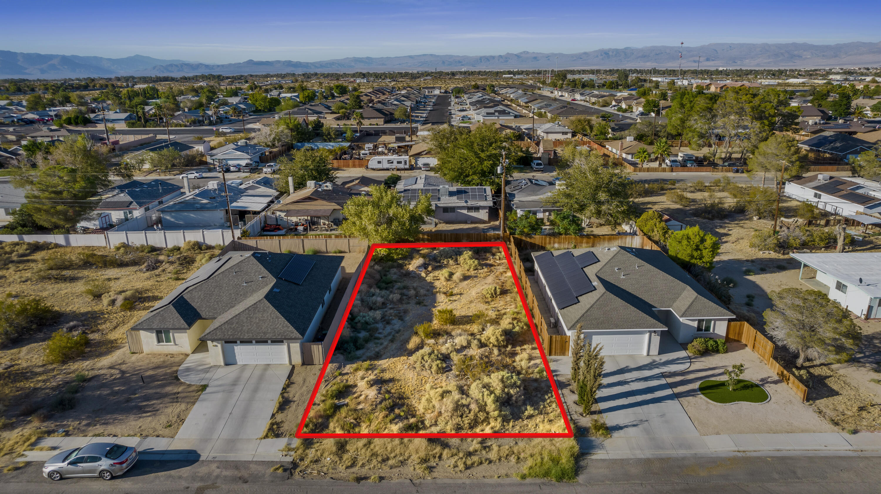 an aerial view of multiple house