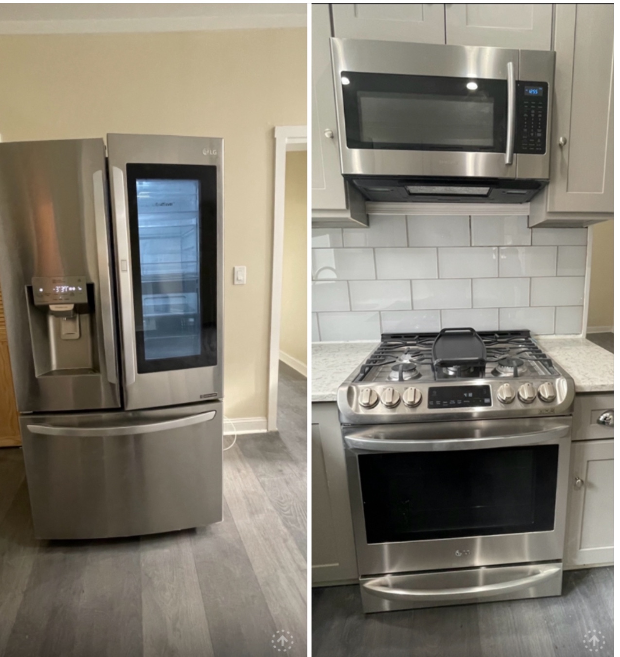 a stove top oven sitting inside of a kitchen