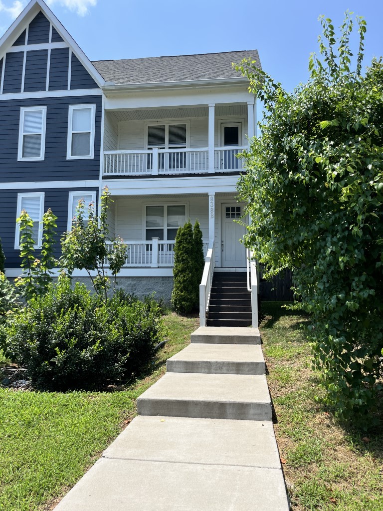 a front view of a house