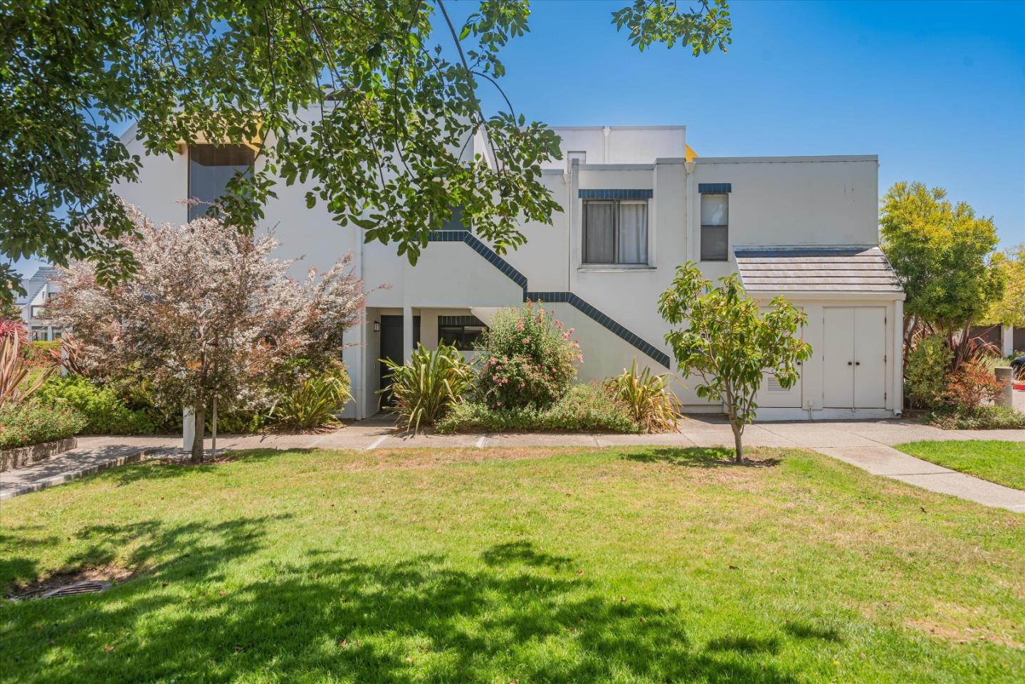 a house view with a garden space