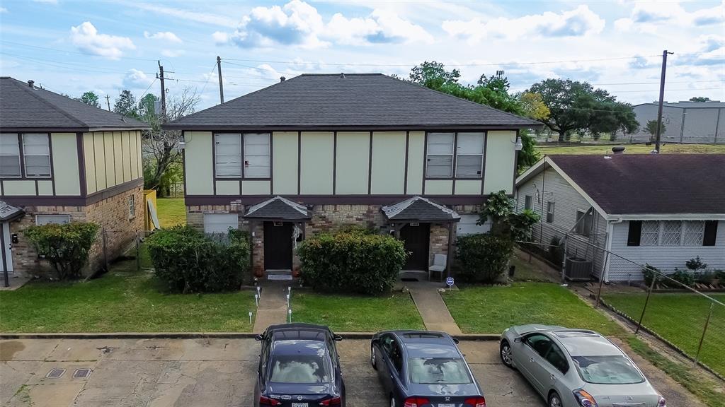 an aerial view of a house