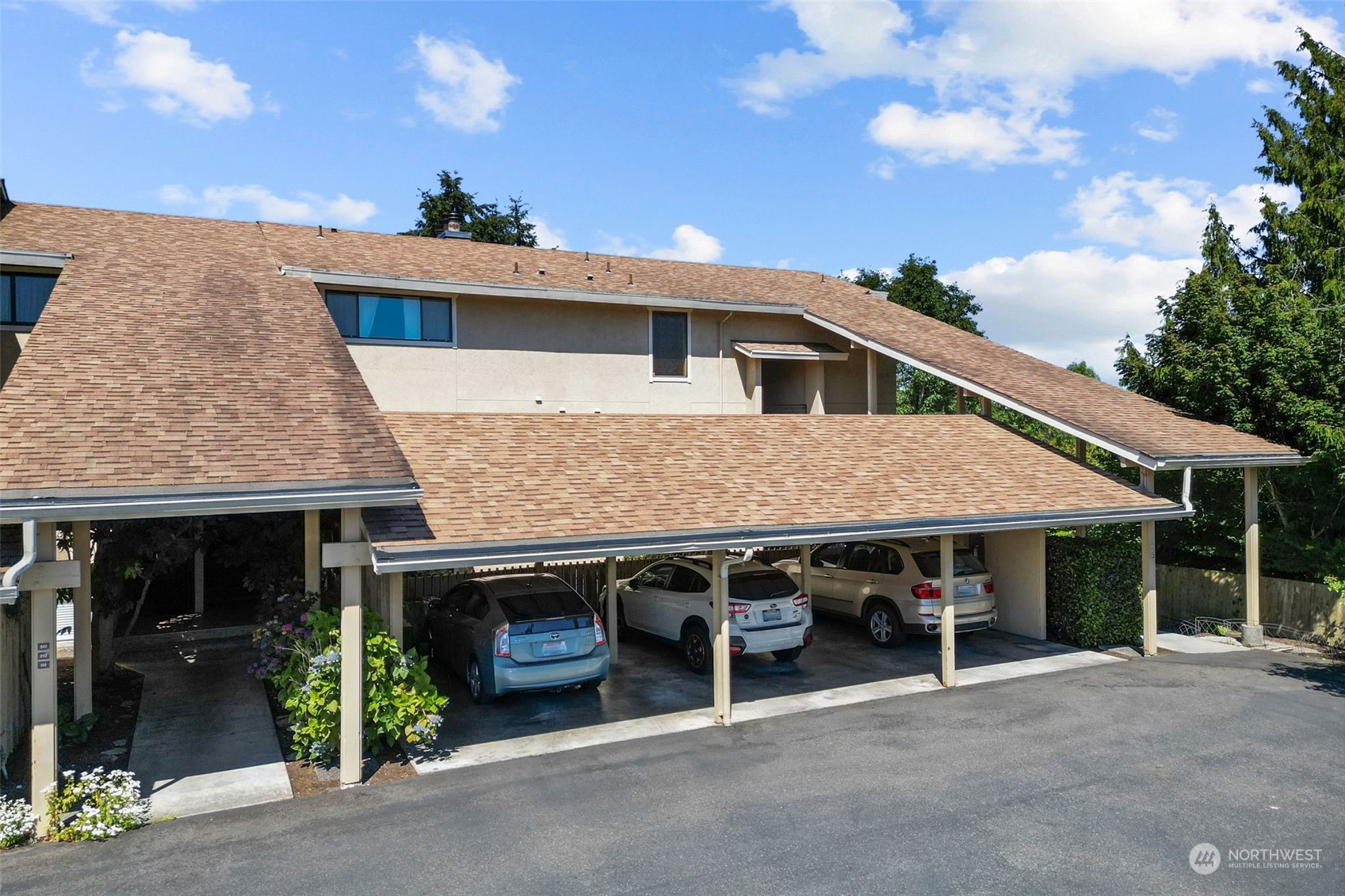 a front view of a house with a garage