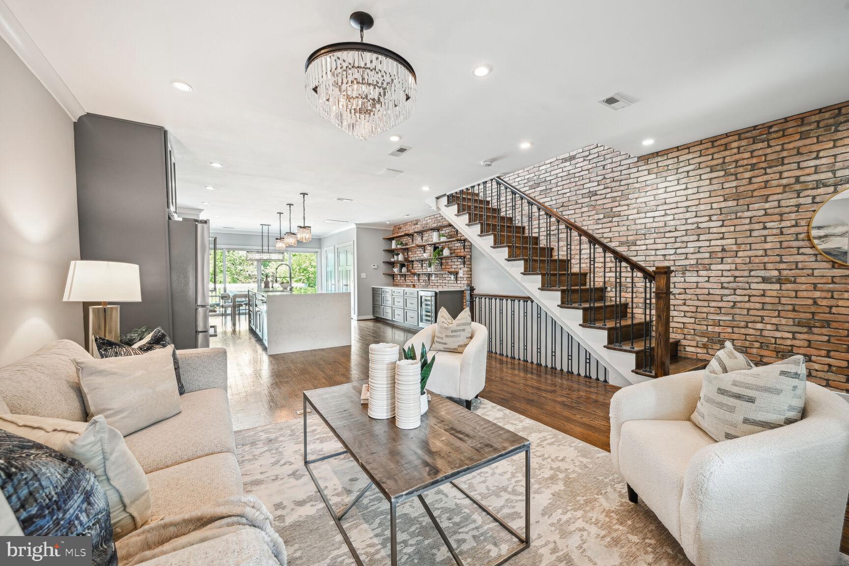 a living room with furniture