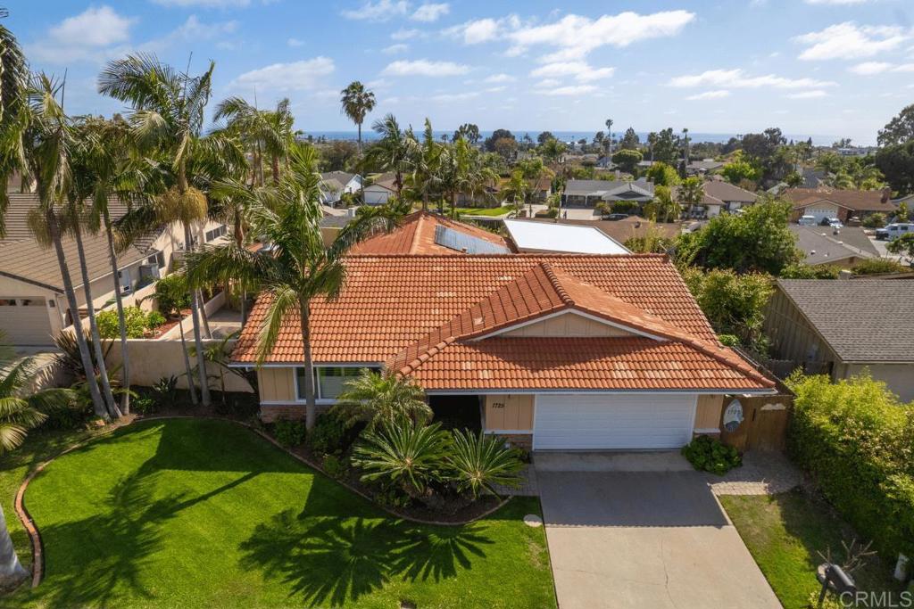 an aerial view of a house