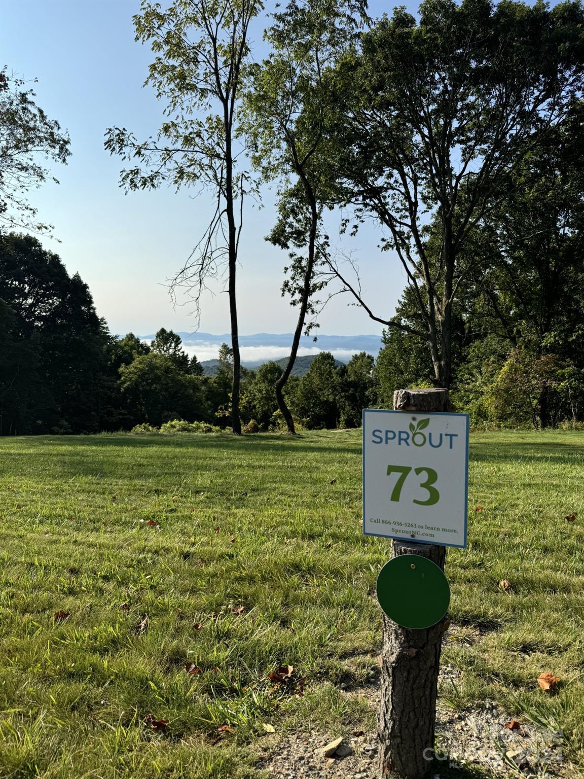 a sign board with a tree in the background