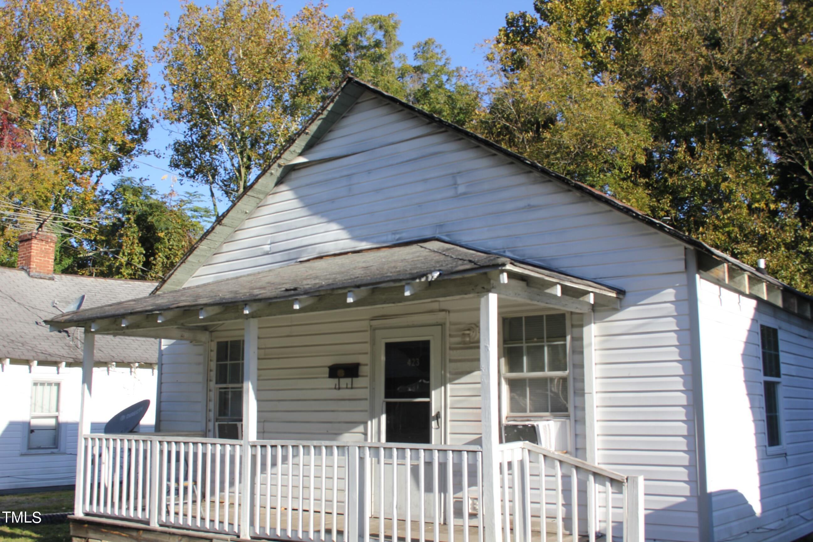 a view of a small house with a small window