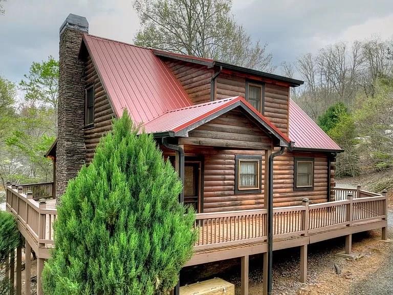 a view of a house with a deck