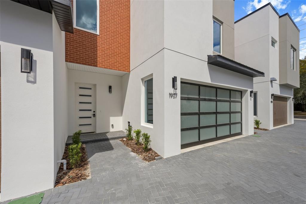 a view of a house with garage