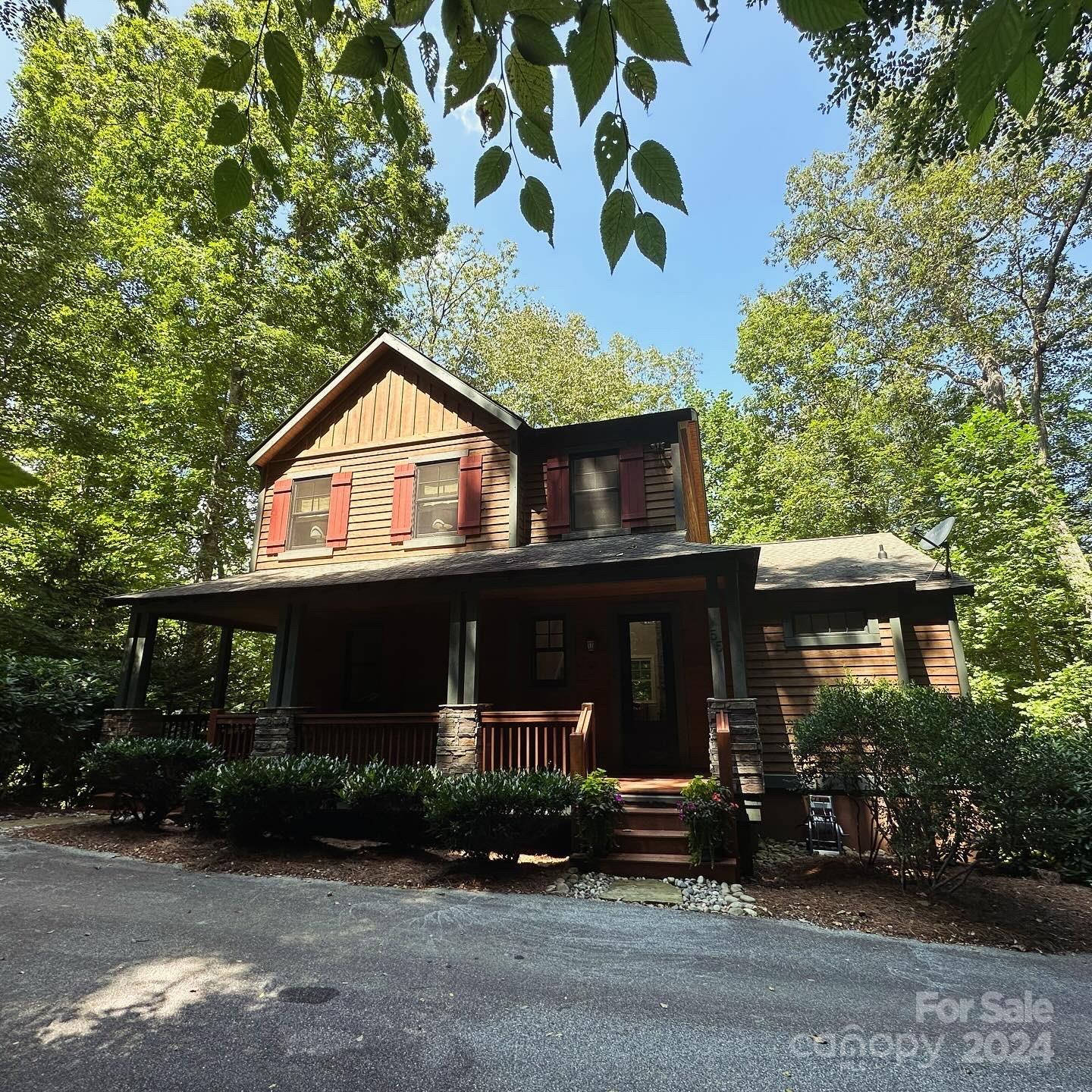 front view of a house with a porch