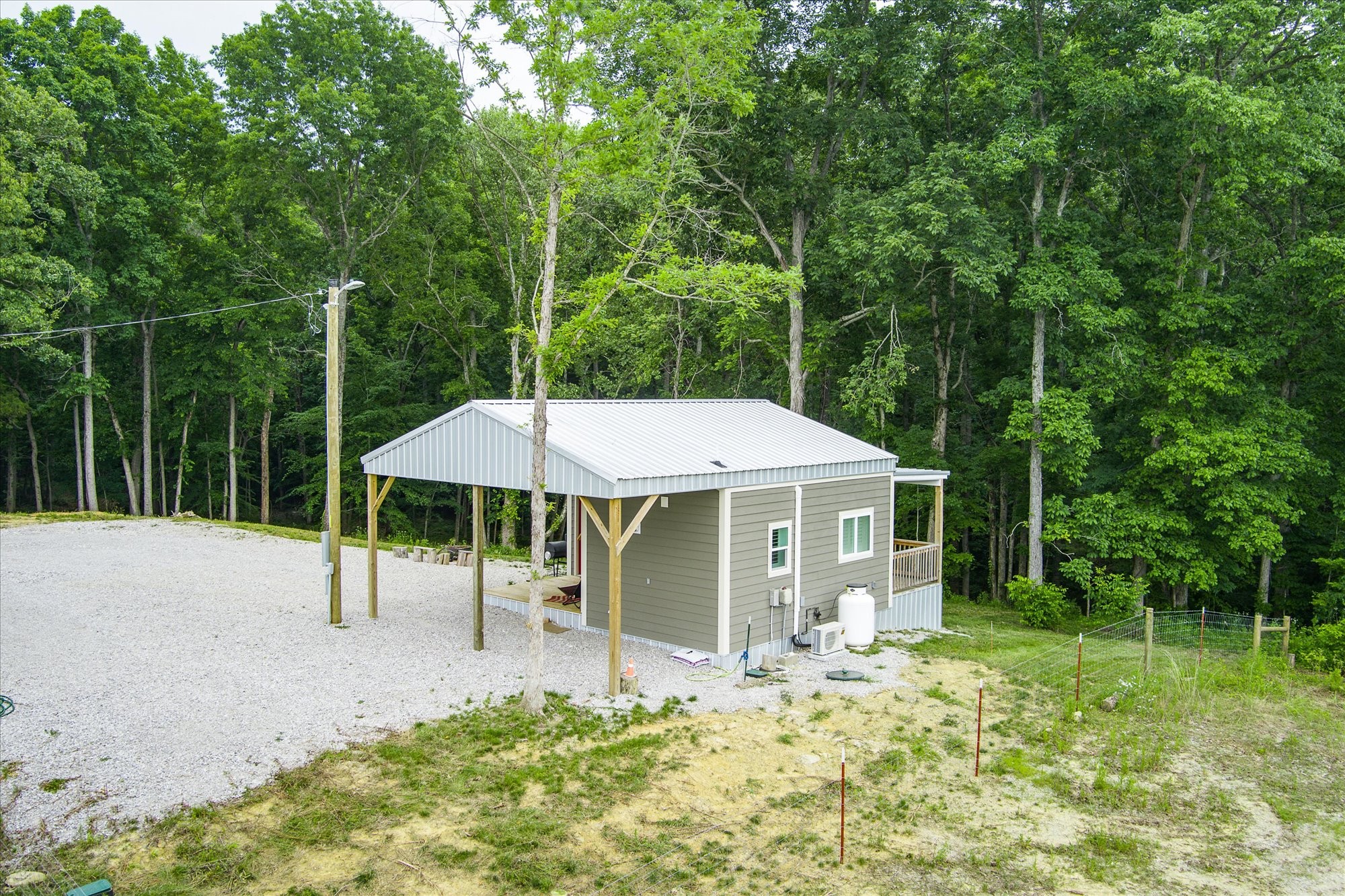 a house with trees in front of it