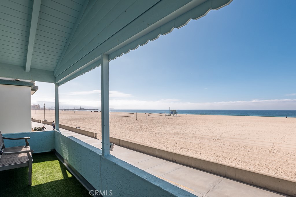 a view of ocean from a balcony