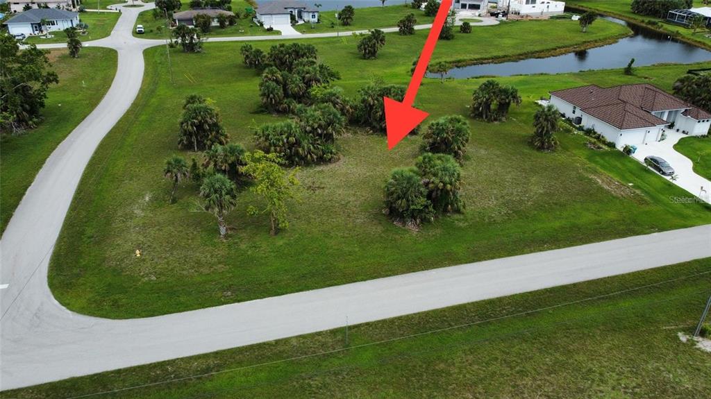 an aerial view of a house