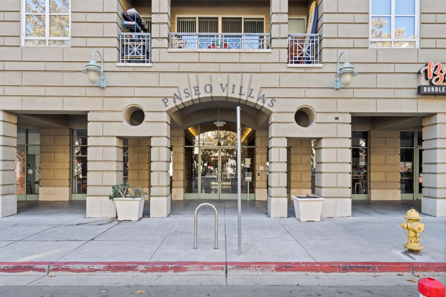 a front view of a building with entryway