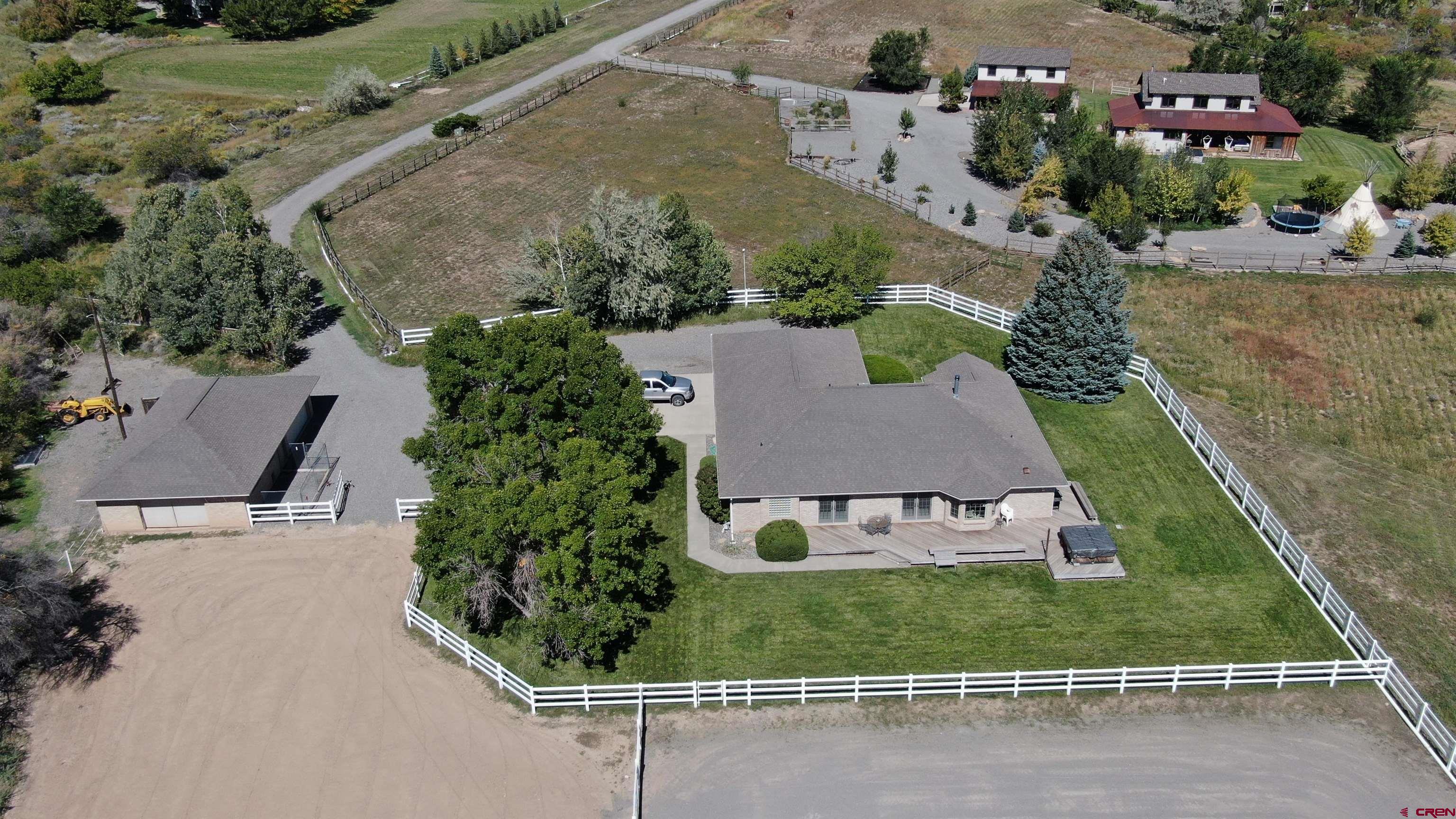 an aerial view of a house