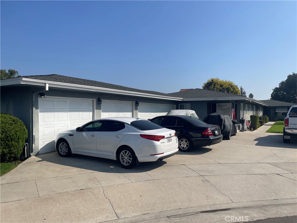 a car parked in front of a house