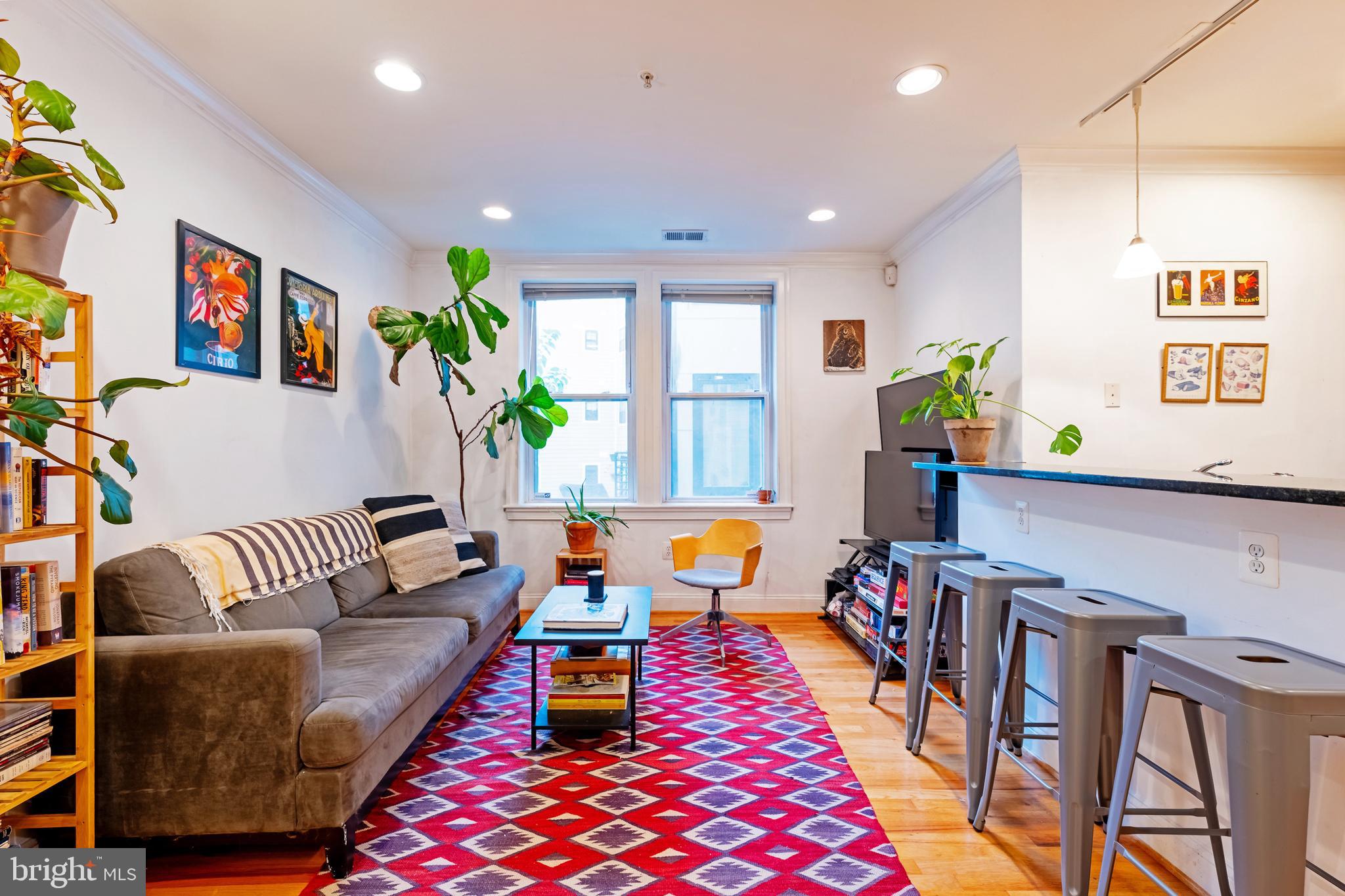 a living room with furniture and a couch