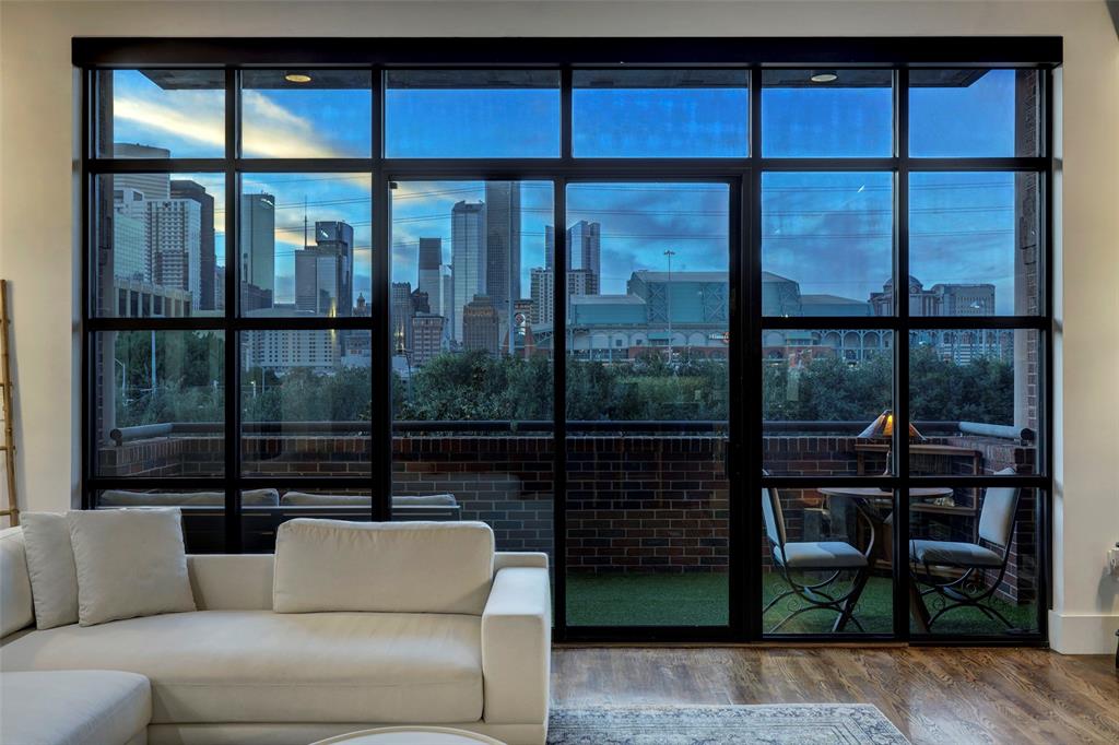 a living room with furniture