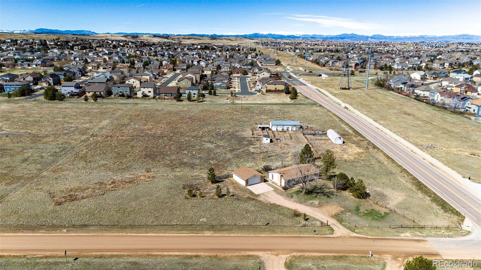 an aerial view of a building