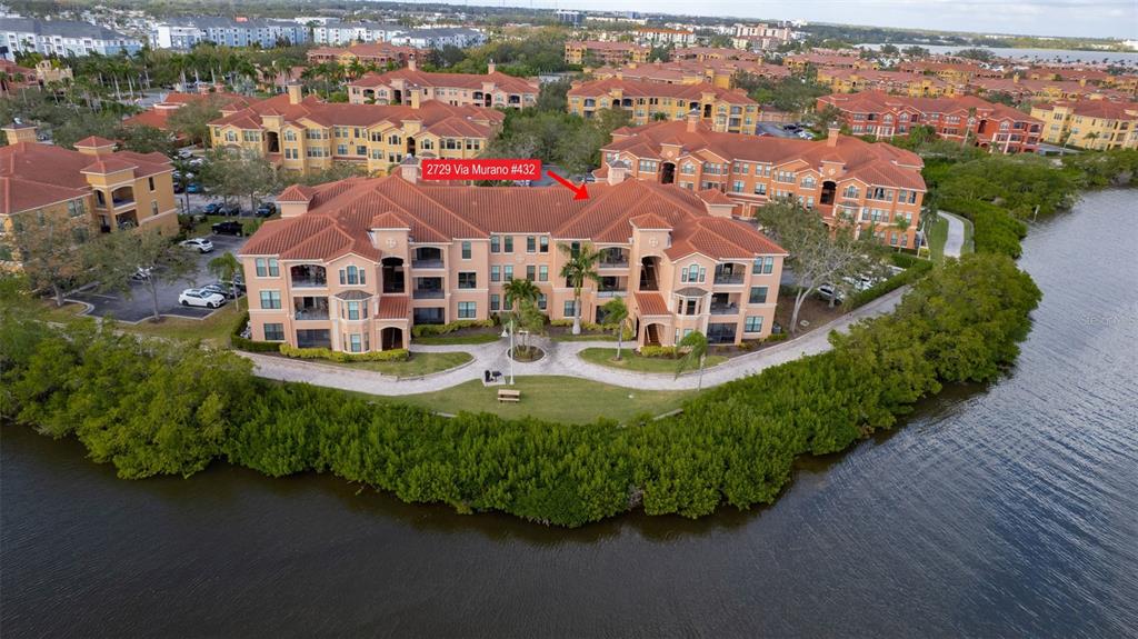 an aerial view of a house