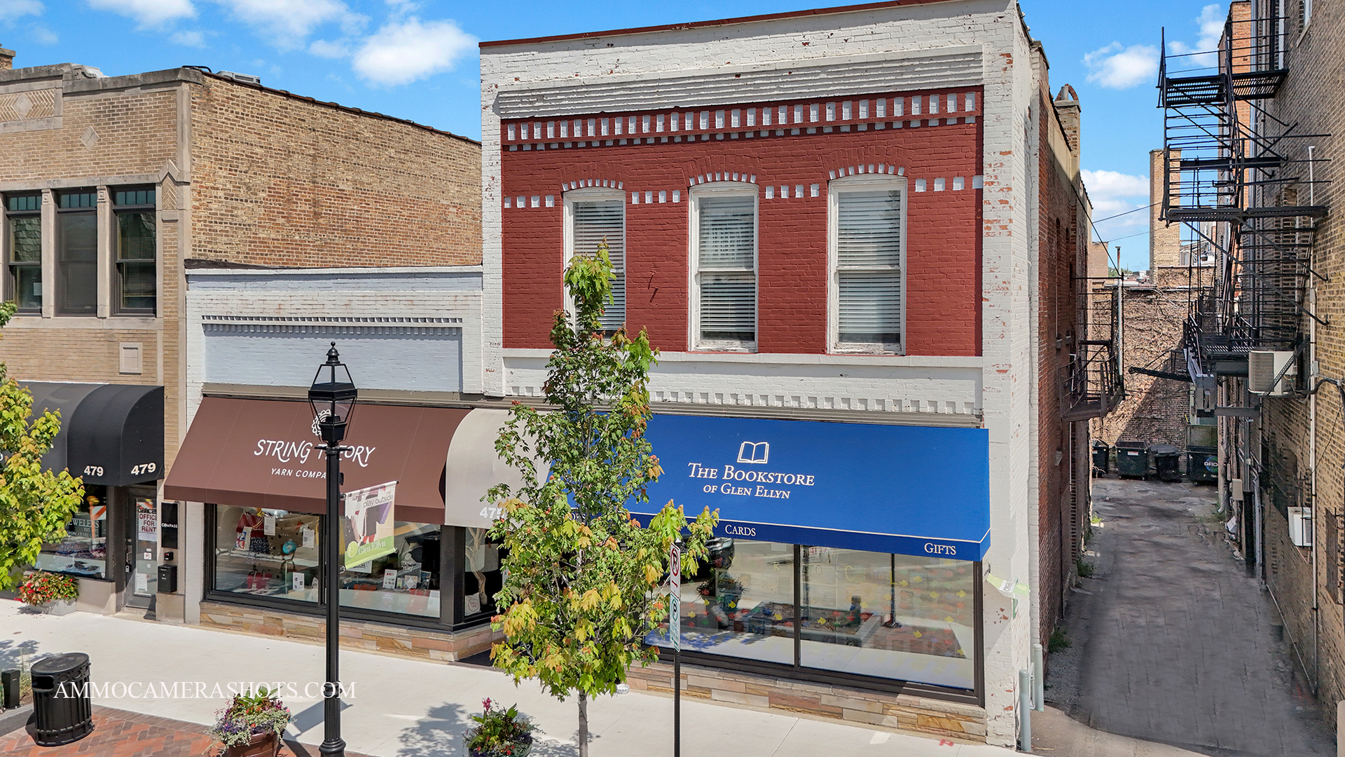 a view of a building with a porch