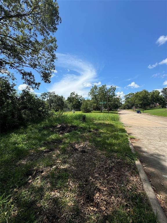 a view of a lake with a yard